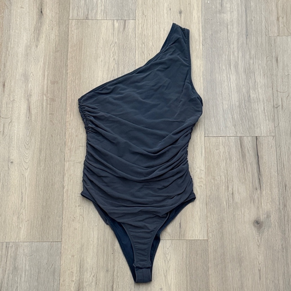 Navy One Shoulder Bodysuit